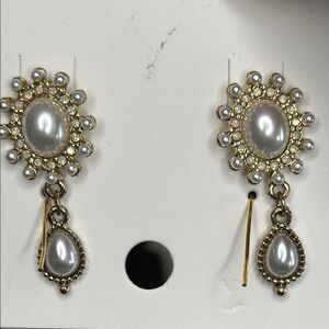 Elegant Gold and Silver Pearl Earrings